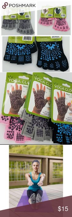 Aqua ProsourceFit Grippy Fingerless Yoga Gloves Anti Non Slip Resistant Sticky
