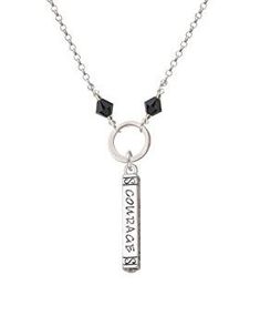 8 Silvertone Give Me Courage Strength Wisdom Medallion Friends Infinity Toggle Chain Bracelet
