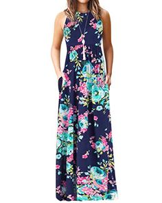 Robe Longue Femme,Honestyi Ete Jupe /à Bretelles Dress /à Pois Robe Vacances Casual Jupon de Plage Jupe Boh/ême Poche Robe sans Manches Dress Col V Robe de F/ête