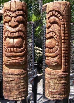 Tiki Figurine 40cm Wooden to the Make Or Hang Hawaii Feng Shui Lounge