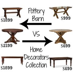 252 Best Pottery Barn Look Alikes Images Decor Look Alikes Dining Tables Pottery Barn Up To 2199 Vs 699 Homedecorators