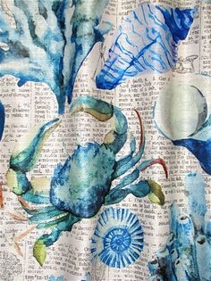 Beautiful Under The Sea Print Pattern Fabric Upholstery