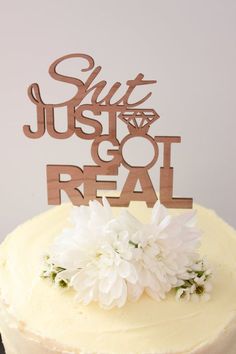 Shit Just Got Real Timber Wedding Cake Topper Rustic Country Woodland Garden Quirky Australia Shit Just Got Real Timber Wedding Cake Topper Rustic Country Woodland Garden Quirky Australia