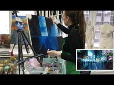 Как нарисовать ночной город художника Jeremy Mann - YouTube