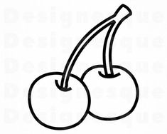 Dripping Cherry Tattoo Design Sweet Fruit Lover Shirt Design Clipart Black And White Cherries SVG DXF PNG Cut Files