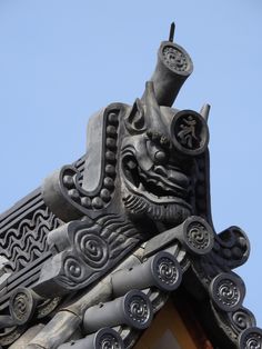 Japanese Handmade Traditional Art Onigawara Iemori*Demon Face F