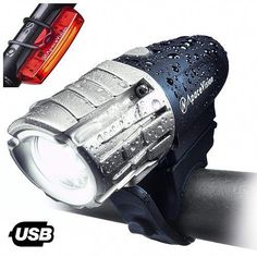 HODGSON Bike Lights Set IP65 Waterproof Dimmable Cycle Lights for Road /& Mountain Rechargeable Bicycle Lights Super Bright Front Light and 120LM Rear Light with 4 Modes Easy To Install