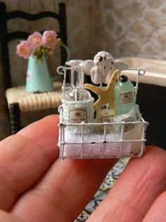 Pequeña Casa De Muñecas En Miniatura ROSA Olla de cerámica glaseada