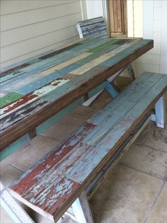 diy picnic table for kids i love the color she painted it