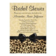 179 Best Animal Print Wedding Invitations Images On Pinterest In Leopard Print Bridal Shower Invitation