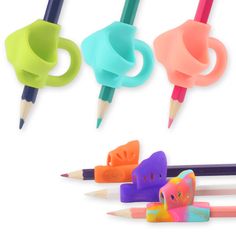 Handwriting Grip Ergonomic Training Pencil Grip Bright Autism Preschoolers Writing Tool for Toddlers 3 Pack Pencil Holder for Kids Pencil Grips for Kids Handwriting-Learning Children