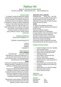hotel manager resume example resume examples pinterest resume