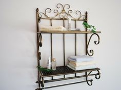 7 Best Wrought Iron Images On Pinterest Cast Iron Shelf For Bathroom Details About Hand French Style Towel Rails
