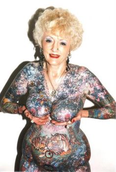 world u0027s most tattooed senior woman in the guinness book body art world u0027s most tattooed senior woman in the guinness book body art