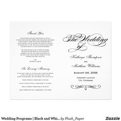 Calligraphy Wedding Programs Calligraphy Wedding Programs