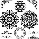 Set Kazakh Asian ornaments and patterns Stock Photos