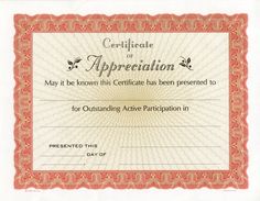 free printable certificate of recognition