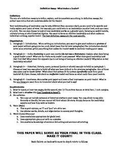 Characteristics of a leader essay