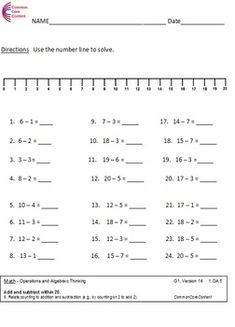 24 Best Kindergarten Common Core Worksheets Images Cores First Grade Common Core Math Worksheets 1 Oa A 3 4 5