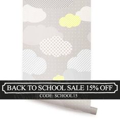 Cloud Mural L N Stick Wallpaper By Wallpaperie On Etsy Https Clouds Grey L Stick Fabric Wallpaper Repositionable