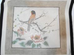 Bird on Fruitful Pipa Tree Branch HP Design Needlepoint Canvas #232