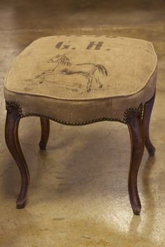 Antique German Grain Sack Rolling Desk Chair from a beautiful mess ... Antique German Grain Sack Rolling Desk Chair from a beautiful mess ...