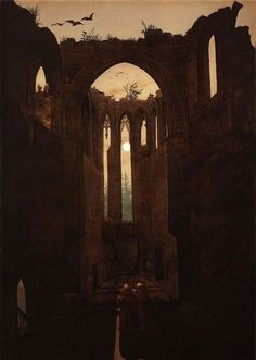 Caspar David Friedrich The Abbey in the Oakwood Classic Art Print A4
