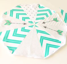 arrow banner fabric bunting pennant flags wedding party banner mint turquoise