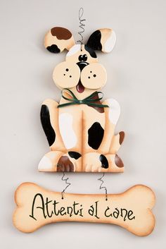 Attenti al Cane TARGA IN TERRA COTTA articolo artigianale