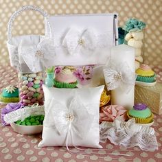 100 Best Wedding Accessories Collections Images On Pinterest Candy Delilah Collection Wedding Accessories Set Lace Bows Scalloped Favors