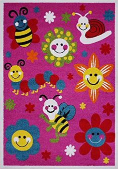 311 x 53, 120cm x 160cm 120cm x 160cm Cream//Multi 311 x 53 4x6 Ladole Rugs Butterflies Flowers Pattern Area Rug Carpet for Kids in Cream and Multicolor