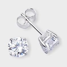 241 Best Cz Earrings Images On Pinterest Cubic Zirconia High Quality Cubic Zirconia Stud Earrings Featuring 0 75 Carat Each 6mm Brilliant Round In