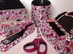 165 Best Pink Office Work Es Supplies Images On Rhinestone Large Desk Set 109 00 Via Etsy This Is Why I