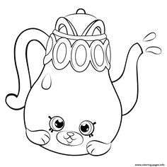 Petkins Tea Pot From Season 5 Shopkins Coloring Pages Printable And Book To Print For Free Find More Online Kids