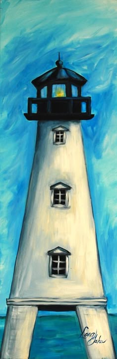 painting paintings acrylic canvas easy lighthouse beach beginner sky pretty oil acrylics simple summer diy 1080 nebula wsimg skies