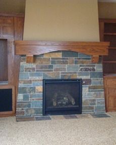 Slate Tiles For Fireplace Tile Slate Tile Fireplace Bat Craftsman Stove
