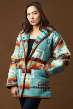Reversible Long Coat, Chief Joseph, Ivory Reversible Long Coat, Chief Joseph, Ivory