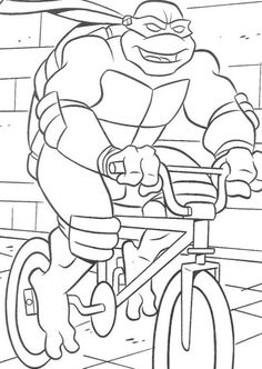 free superhero coloring pages ninja turtle riding bicycle - Ninja Turtles Free Printable Coloring Pages free superhero coloring pages ninja turtle riding bicycle - Ninja Turtles Free Printable Coloring Pages