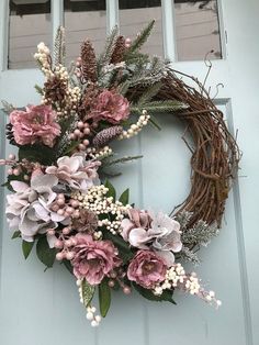Vssictor Ghirlande per Porte ramoscelli Ghirlande appese alla Porta per Decorazioni per la casa appese alla Porta Primaverile di Pasqua 30 cm Ghirlanda Pasquale con Fiori Misti Foglie