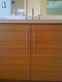Bamboo Bathroom Vanities modern bathroom vanity done with bamboo and top mount sinks. www Bamboo Bathroom Vanities modern bathroom vanity done with bamboo and top mount sinks. www