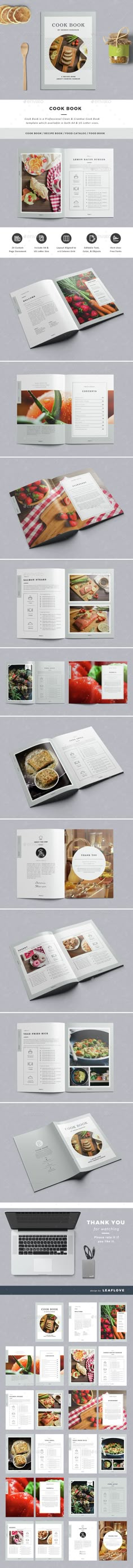 24 Pages Cook Book / Recipe Book Template InDesign INDD. Download here… Recipe Book Design, Cookbook Design, Cookbook Ideas, Recipe Book Templates, Cookbook Template, Menue Design, Book Libros