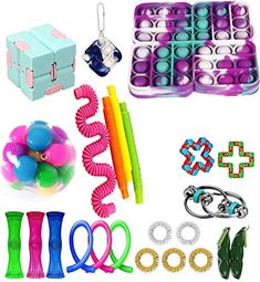 Gazaar 24 Pcs Fidget Toys Set Sensory Toys Pack Squeezing Anti-Stress Toys Special Toys Assortment for Kids and Adults Party Favors