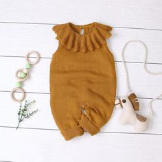 Cute Baby Overall Pumpkin Shape A Suit of Overall and Hat Orange 46cm