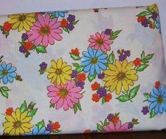 Perma Prest Percale GARDEN TRELLIS Full Flat Sheet Double Bed Floral Vintage