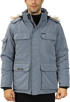 WULFUL Mens Winter Coat Warm Parka Jacket with Detachable Fur Hood