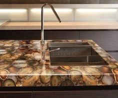 16 Awesome Semi Precious Images Kitchen Countertops Handcrafted Slabs Of Amethyst Jasper Petrified Wood And Other Semi Precious Stones Bring A Unique Beauty To Counter Surfaces