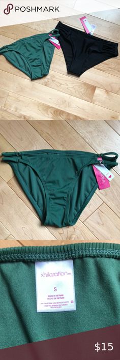 NWT RALPH LAUREN SWIMWEAR BIKINI BOTTOM 14 BLACK LOW RISE CLOSED HIPSTER