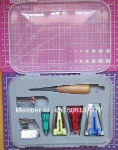 Forart Bias Tape Makers Set Fabric Bias Tape Maker Kit for Sewing Quilting Awl and Adjustable Binder Foot Quilting Awl Ball Pins Sewing Accessory