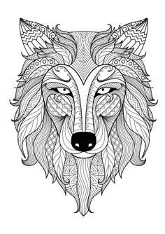 Free Coloring Page Incredible Wolf By Bimdeedee Adult Of A Source 123rf