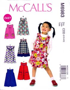 MCCALL/'S PATTERN TOP DRESS PANTS SHORTS EASY GIRLS/' SIZE 3-6 or 7-14 # M7041